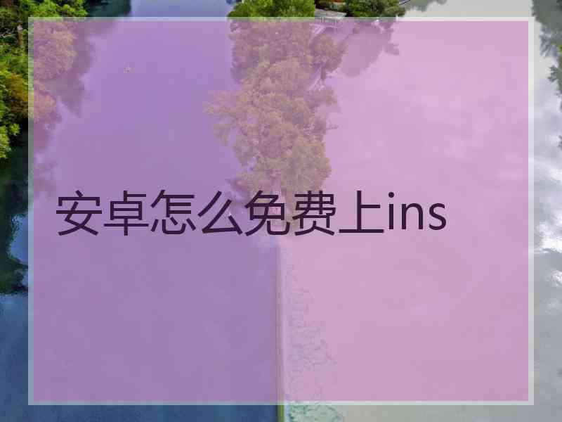 安卓怎么免费上ins